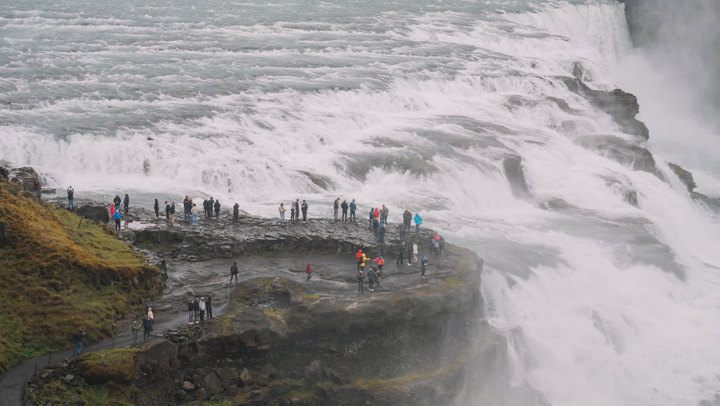 Tourists On Gullfoss Waterfalls 1698995