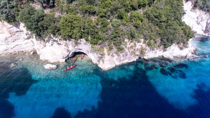 DJI 0057 Lefkada Blue Cave Sea Kayak