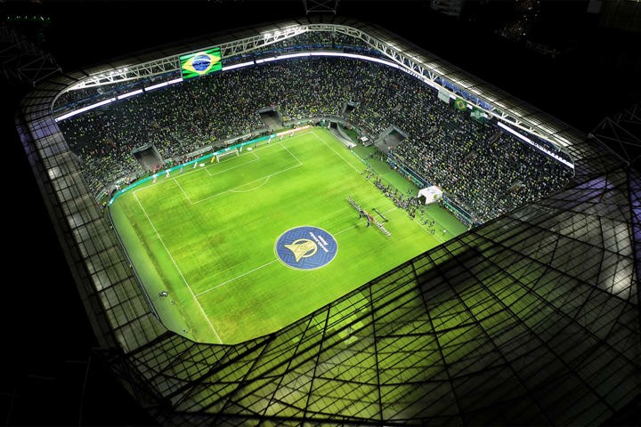 Famous Allianz Arena In Sao Paulo Brazil. Stunning Night Football Field. Original 3014085