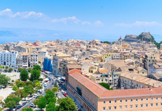 town of corfu in greece