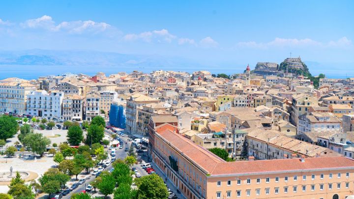 town of corfu in greece